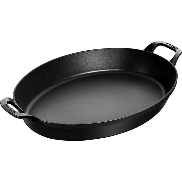 Cast Iron 14.5 in. X 11.2 in. Oval Baking Dish - Matte Black