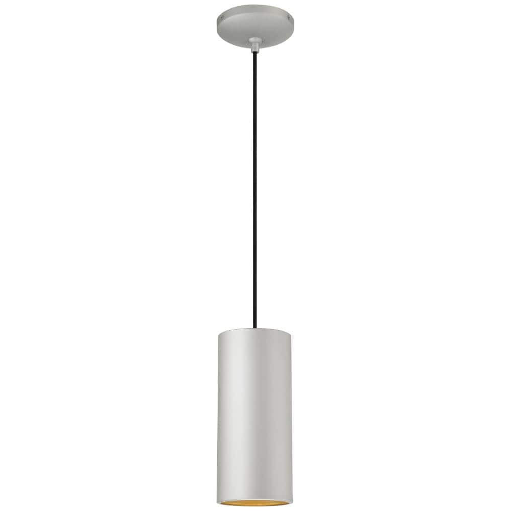 Pilson 10.5" Silver Modern LED Drum Pendant Light