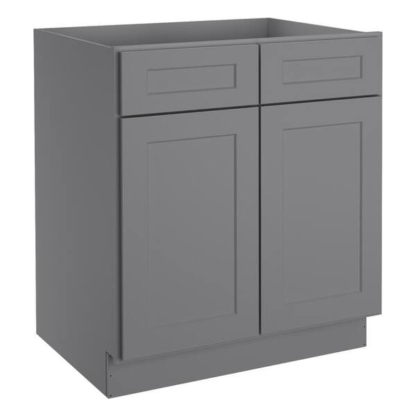 HOMEIBRO Newport Antique White Plywood Shaker Style 2-Doors 2-Drawers Base Kitchen Cabinet (30 in.W x 24 in.D x 34.5 in.H)