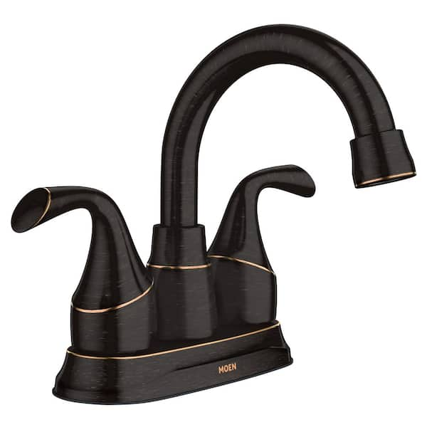 MOEN Idora 4 in. Centerset 2-Handle Bathroom Faucet in Mediterranean ...