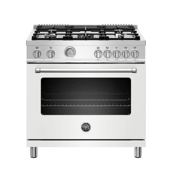 Bertazzoni Master Series 36" 5.9 cu. ft. Dual Fuel Range with Dual Convection Oven and 5 Burners in Matte White