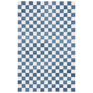 Martha Stewart Blue/Ivory 3 ft. x 5 ft. Checkered Area Rug