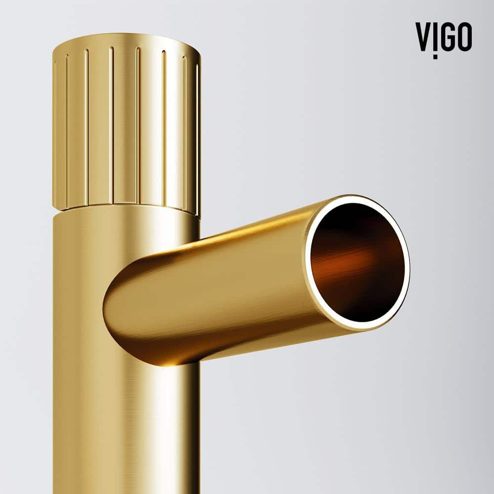 Ashford Matte Brushed Gold High Arc Single-Hole Bathroom Faucet