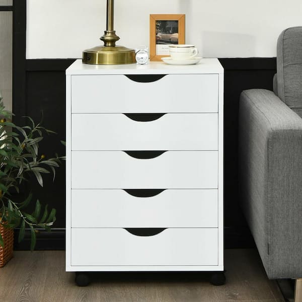 5 Drawer Dresser Storage Cabinet Chest, White Dresser Chest And Nightstand Setups