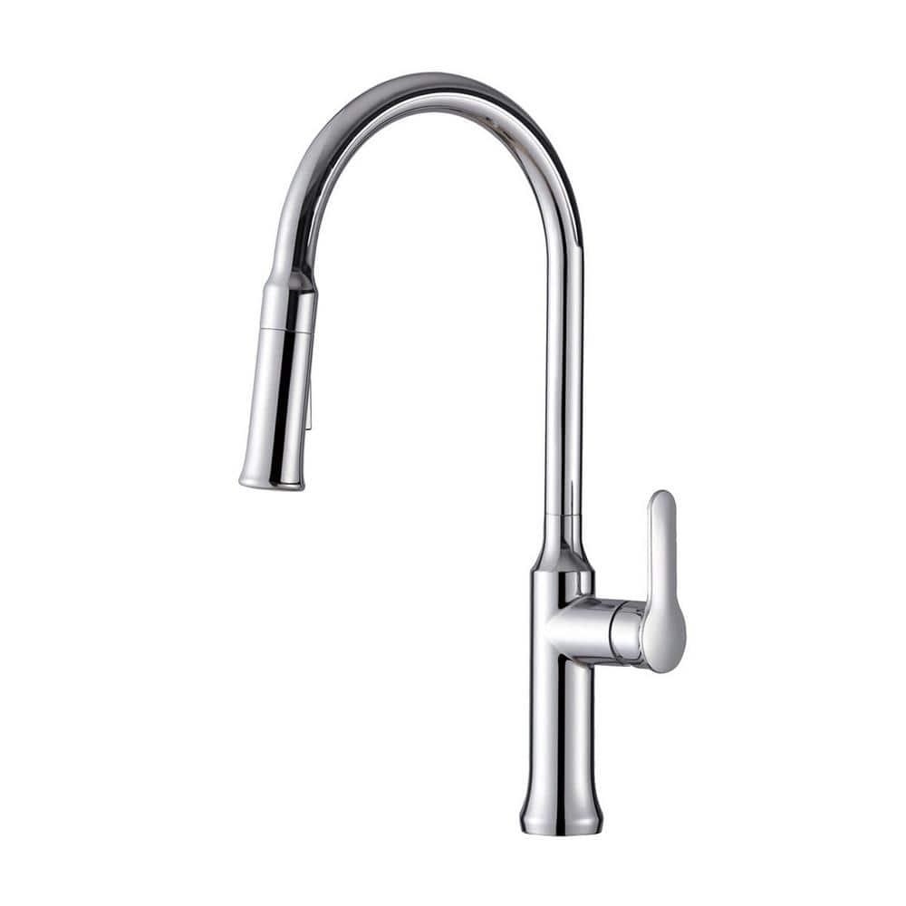 Maincraft Single Handle Pull Down Sprayer Kitchen Faucet in Chrome ...