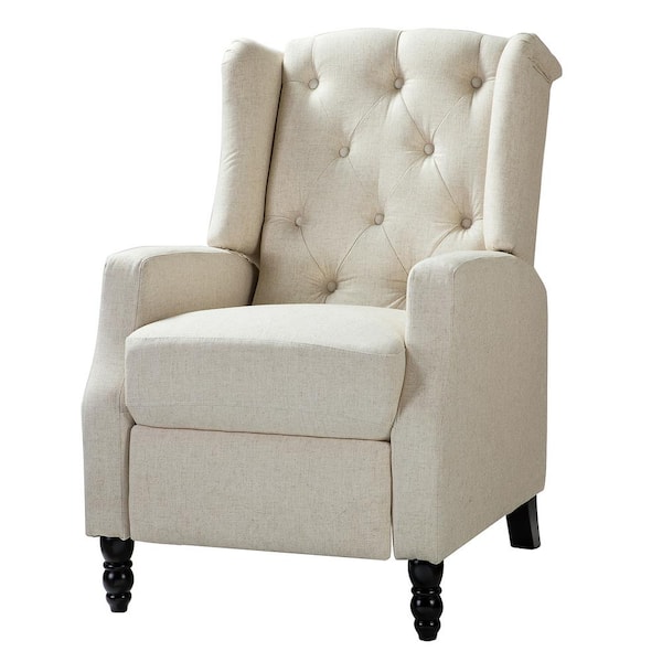 JAYDEN CREATION Carina Linen Fabric Standard (No Motion) Recliner with Tufted Cushions (Set of 2)