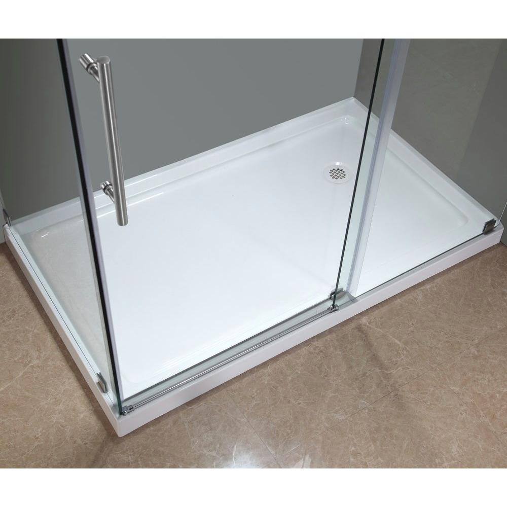Langham 60" x 35" Clear Tempered Glass Frameless Shower Enclosure