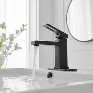 Single Hole Single-Handle Bathroom Faucet in Matte Black