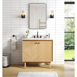Adele 36 in. W x 21 in. D x 34 in. H Bath Vanity Cabinet without Top in Natural Oak Finish