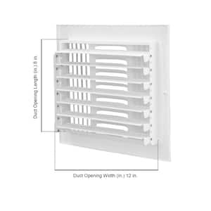 12 in. x 8 in. 3-Way Steel Wall/Ceiling Register in White
