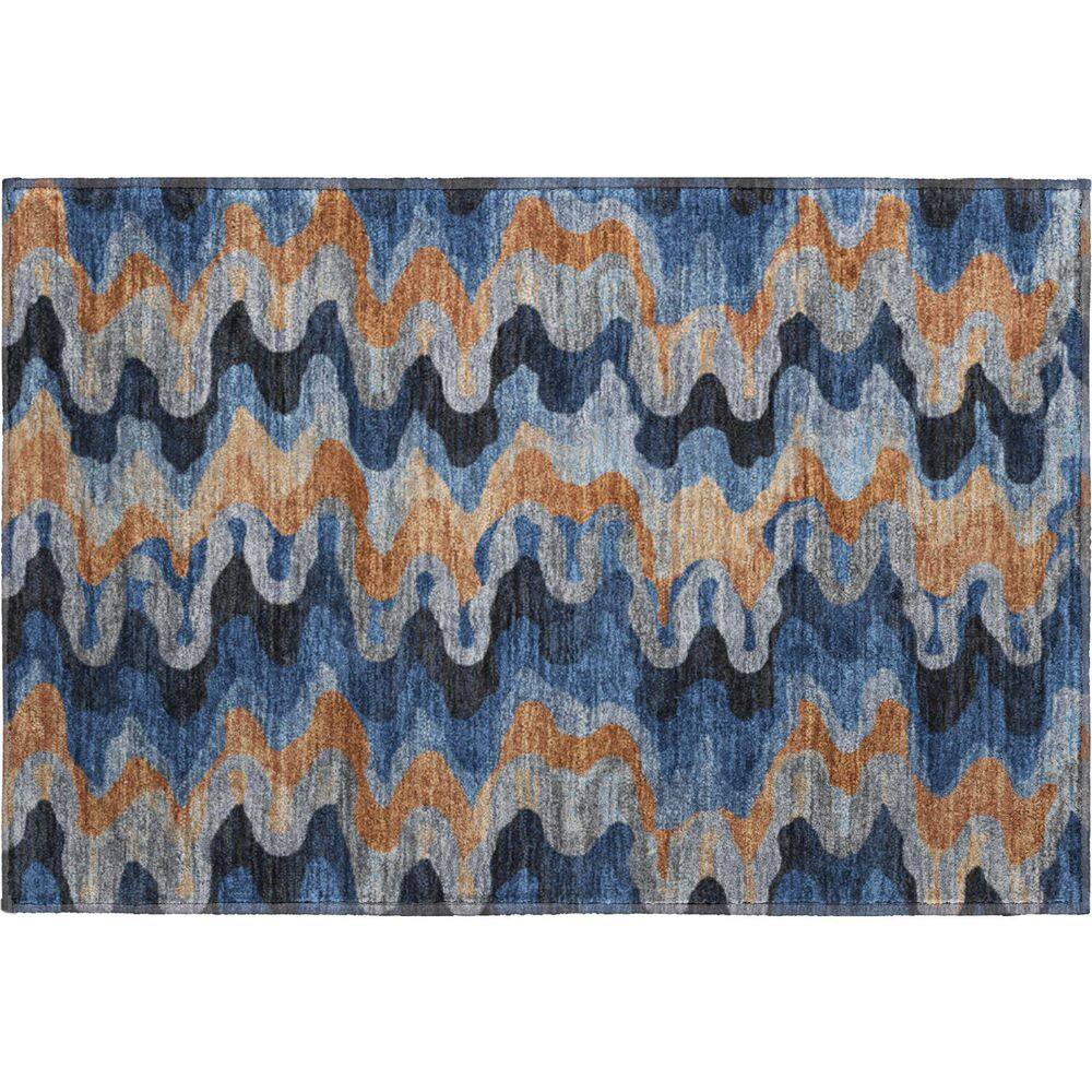 Mayfield Premium Machine Washable Abstract AMF2481 Navy 3 ft. x 4 ft. Area Rug price history on PriceWatchPro