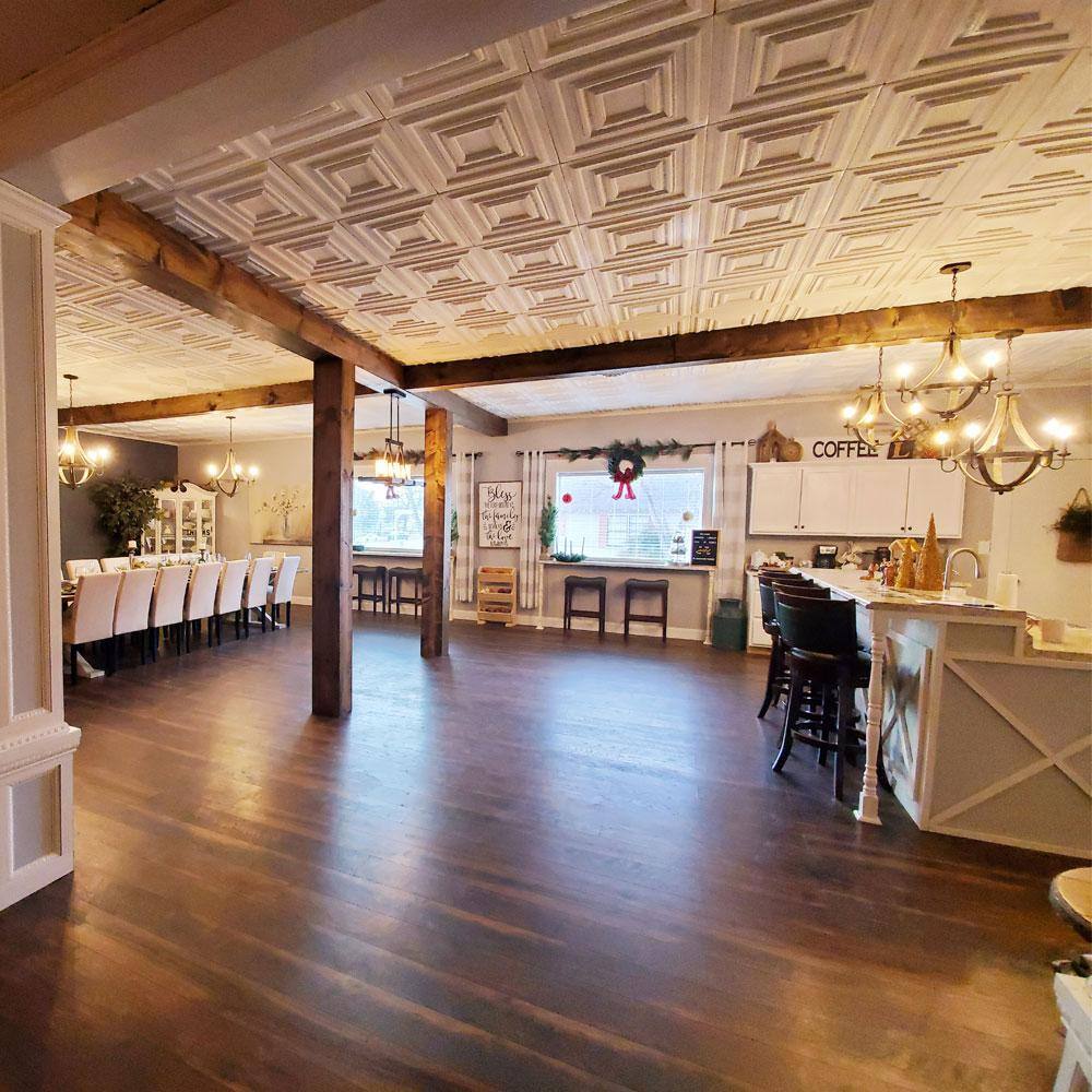 Plain White Polystyrene Coffered Ceiling Tile Set