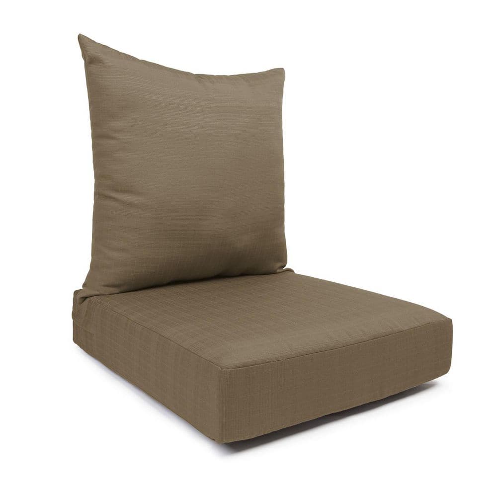 Sunrise 23 in. x 24 in. x 5 in. Deep Seat Cushion-Back and Seat Set with Knife Edge Khaki price history on PriceWatchPro