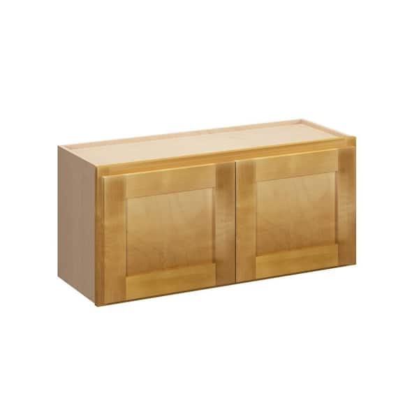 Aberdeen Recessed 24 in. W x 15 in. H x 12 in. D in Caramel Plywood Assembled Wall Cabinet
