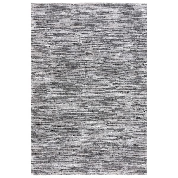 Revive 9 ft. x 12 ft. Gray Solid Distressed Area Rug