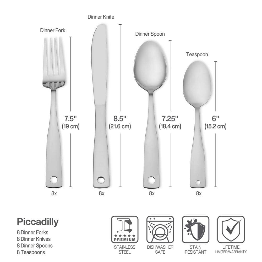 International Silver Piccadilly 24 Piece 18.0 Stainless Steel Flatware Set With Caddy