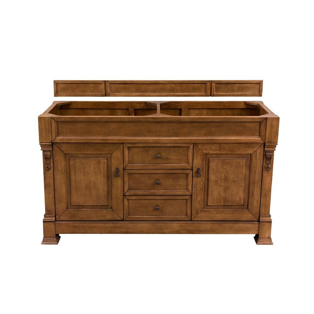 Brookfield 59.5 in. W x 22.8 in. D x 33.5 in. H Bathroom Double Vanity Cabinet without top in Country Oak -  James Martin Vanities, 147-114-5671