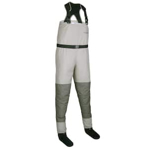 Size Small Platte Pro Breathable Stocking Foot Fishing Chest Wader in Gray