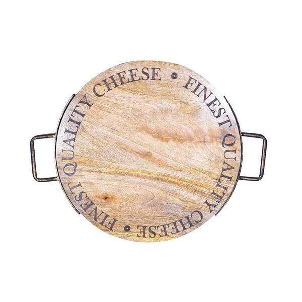 HOME ESSENTIALS AND BEYOND 20 in. Wood Cheese Board with Metal Handle