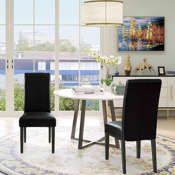 Home Beyond Savona Black Synthetic, Crate And Barrel Black Dining Room Chairs