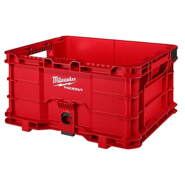 Milwaukee PACKOUT 18.6 in. Tool Storage Crate Bin with Carrying Handles and 50 lbs. Weight Capacity