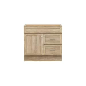 Canfield 36 in. W x 21 in. D x 33.5 in. H Bath Vanity Cabinet without Top in Sandstone Finish