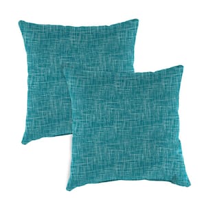 18 in. L x 18 in. W x 4 in. T Square Outdoor Throw Pillow in Sketch Opal (2-Pack)