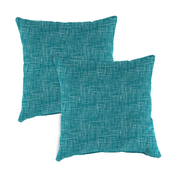 Jordan Manufacturing 18 in. L x 18 in. W x 4 in. T Square Outdoor Throw Pillow in Sketch Opal (2-Pack)