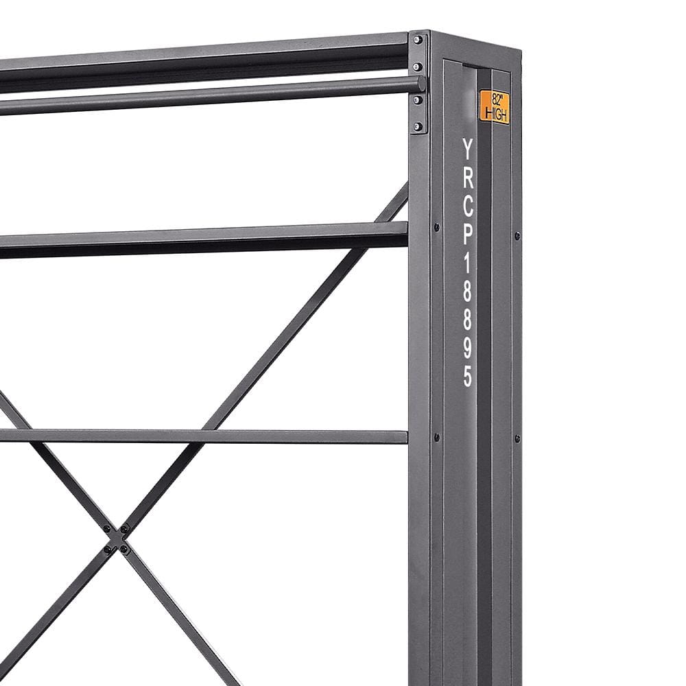 Gunmetal Wire Ladder Bookshelf with Doors for Kids' Room