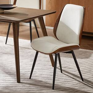 Arsema Ivory Polyester Dinning Chair with Adjustable foot pads