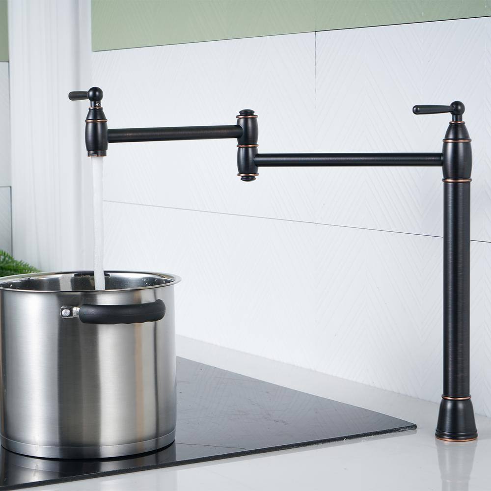 Oil Rubbed Bronze Double Handle Pot Filler Faucet