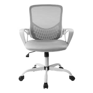 FALUODA Home Office Chair Height Adjustable Upholstered Mesh Swivel Computer Office Ergonomic Desk Chair with Lumbar Support White, 01