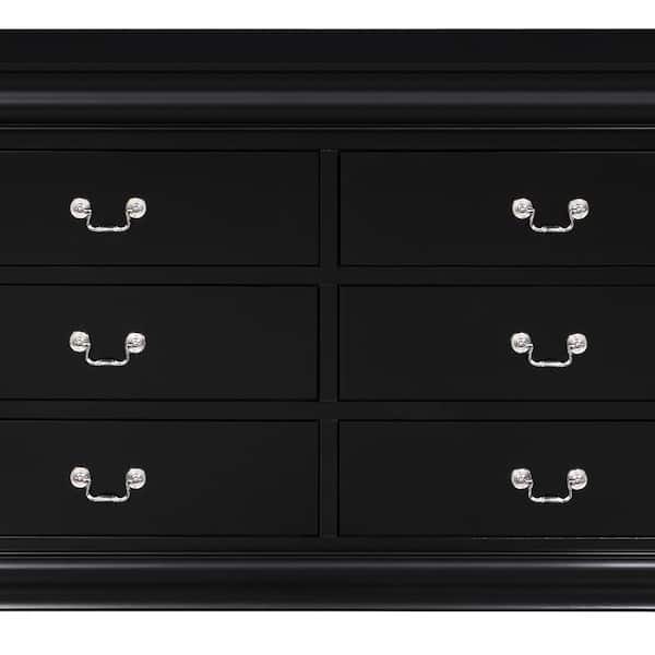 ACME Louis Philippe 6 Drawers Dresser in Black