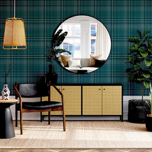 Earl Dark Green Tartan Wallpaper