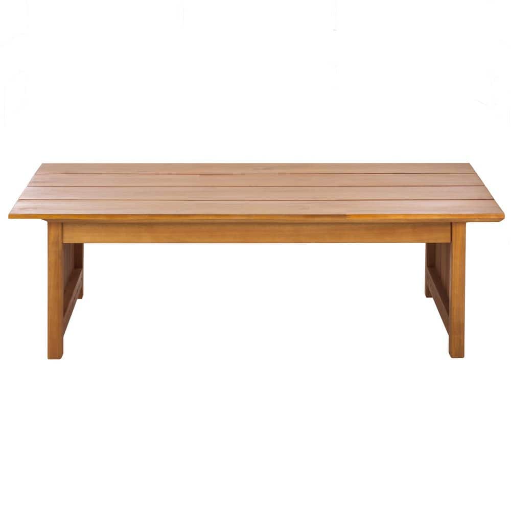 SAFAVIEH Kento Rectangle Natural Wood Outdoor Coffee Table