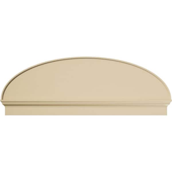 Ekena Millwork 62 in. W x 22-3/8 in. H x 2-3/4 in. P Elliptical Smooth Signature Urethane Combination Pediment, Primed Tan