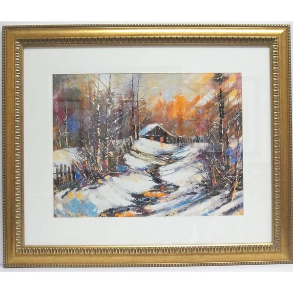 Unbranded 30.6 in. x 26.1 in. A Winter Evening Framed Wall Art