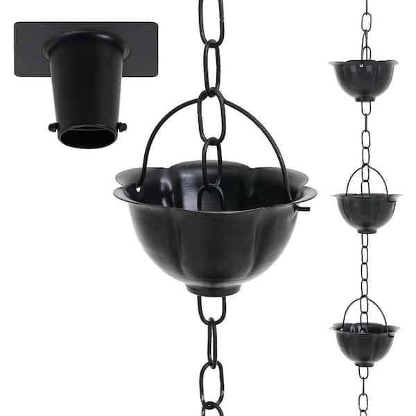 韓国発【LAZY DAWN】chain ring R037 SenQWFa Rain Chains with Gutter Adapter, Aluminum Hammered
