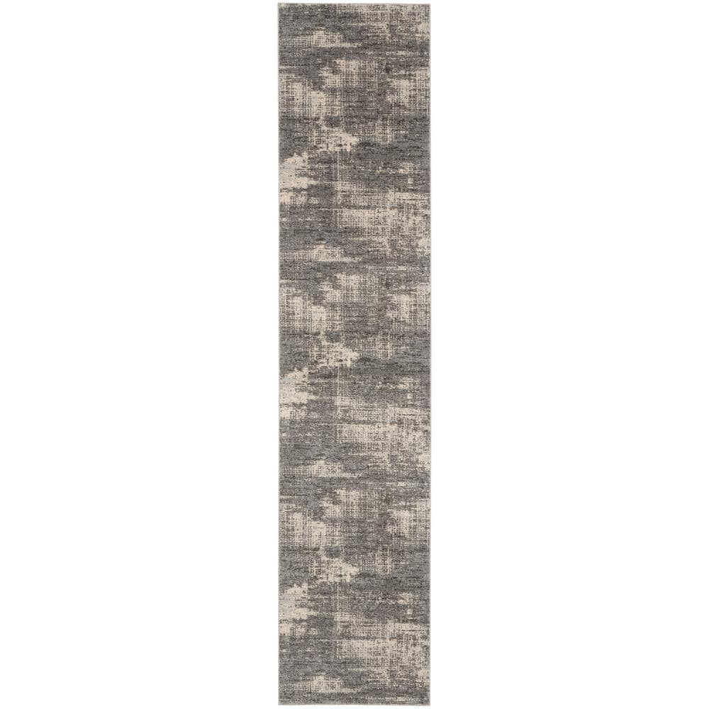 CALVIN KLEIN Rush Grey/Beige 2 ft. x 10 ft. Abstract Contemporary ...