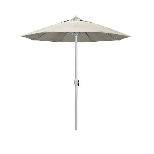 California Umbrella 7.5 ft. Matted White Aluminum Market Patio Umbrella Auto Tilt in Canvas Pacifica