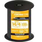 100 ft. 14/4 300-Volt CU Black Flexible Portable Power SJOOW Cord