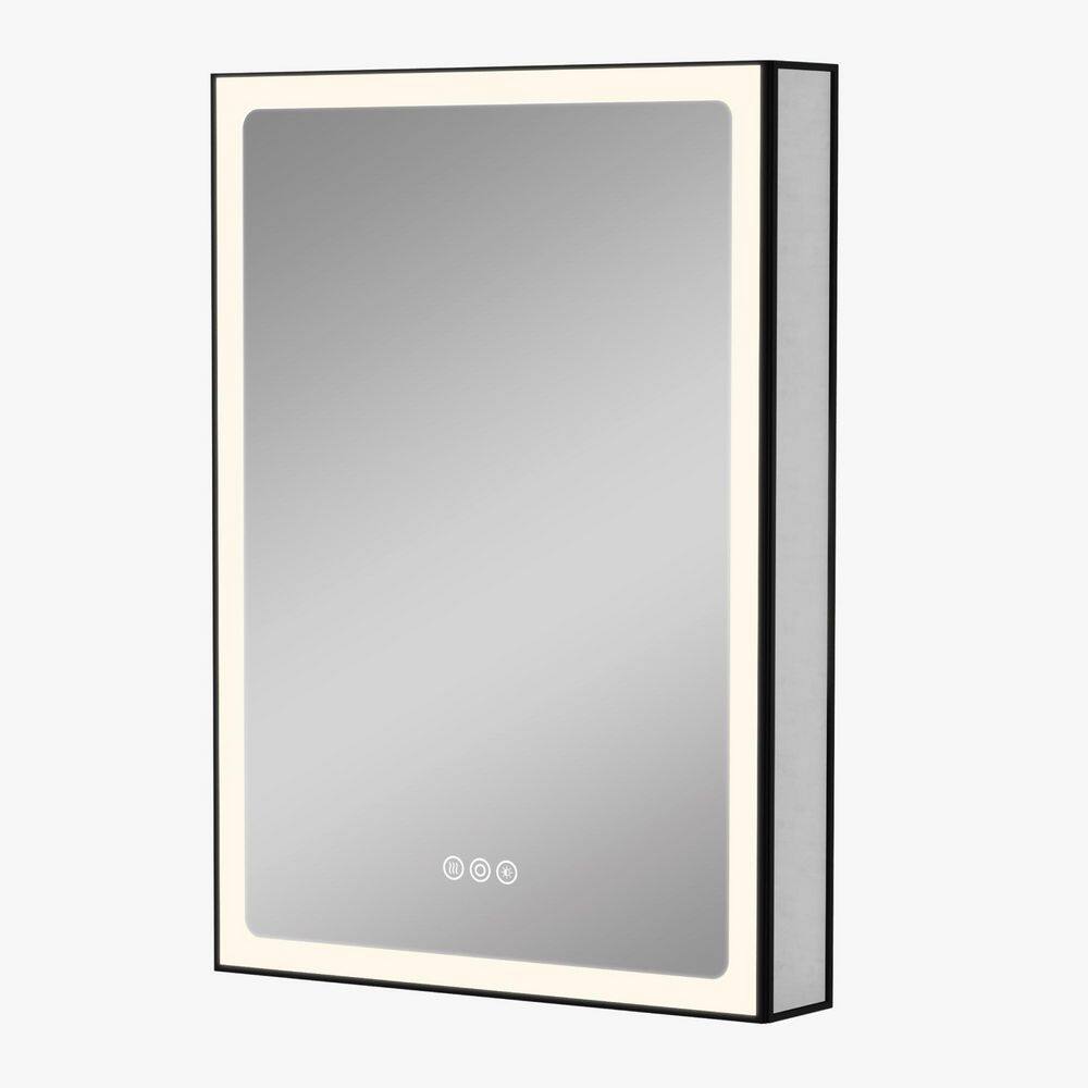 Grand 14 in. W x 24 in. H Aluminum Rectangular Medicine Cabinet with Mirror, Wall/Recessed, USB & UL Listed Outlet price history on PriceWatchPro