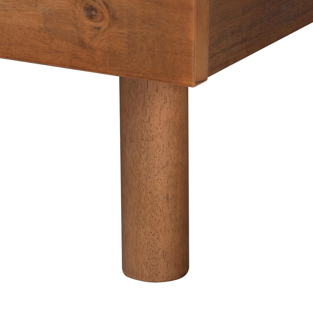 Winston Walnut Brown Wood Queen Platform Bed Frame