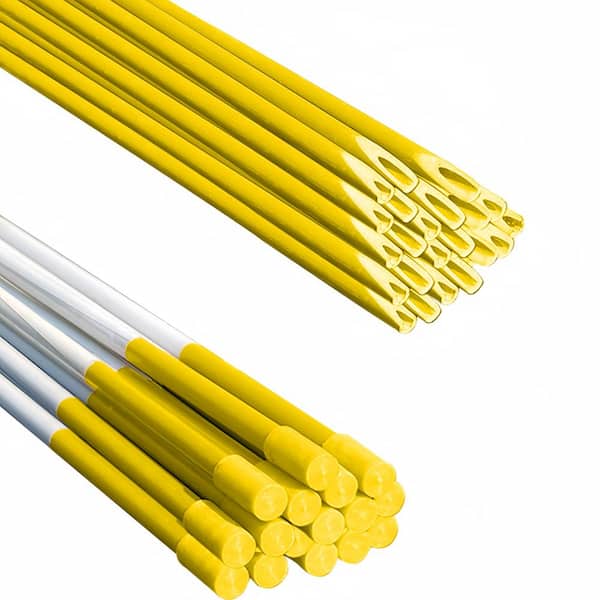 FiberMarker 48 in. Reflective Driveway Markers Driveway Poles for Easy Visibility at Night, Yellow (20-Pack)