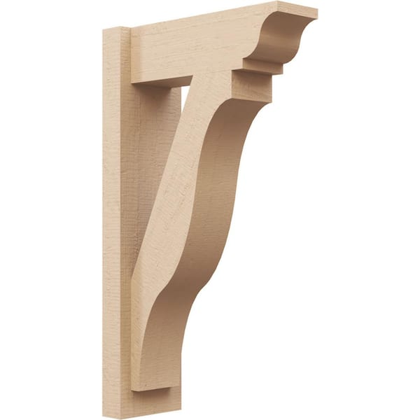Ekena Millwork 6 in. x 28 in. x 16 in. Funston Traditional Rough Cedar Woodgrain Timberthane Polyurethane Outlooker, Primed Tan