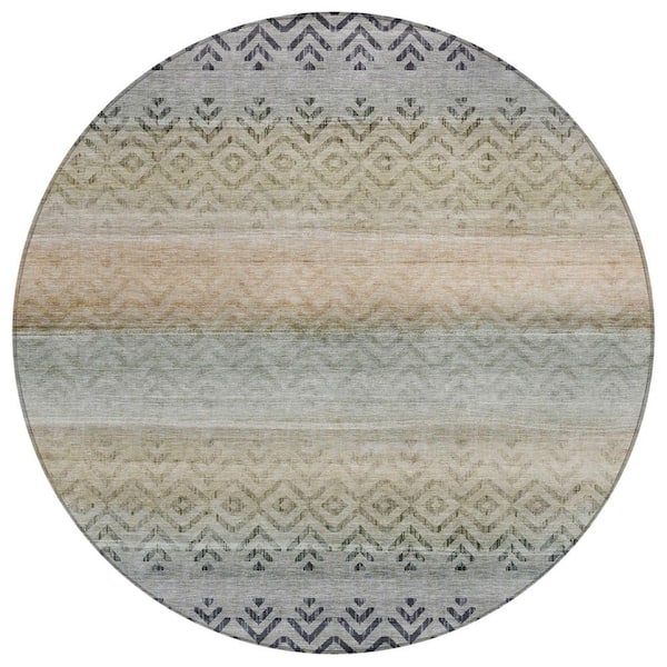 Addison Rugs Chantille Machine Washable Indoor/Outdoor Abstract ACN2042 Gray 8 ft. x 8 ft. Area Rug