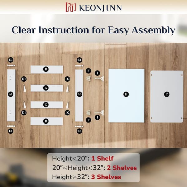 48 in. W x 32 in. H Rectangular Frameless Aluminum Silver Recessed or Surface Mount Medicine Cabinet with Mirror