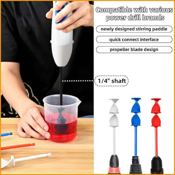 8-PiecesHelix Resin Mixer Paddles Reusable Epoxy Paint Stirrer Drill Attachment for Efficient Mixing