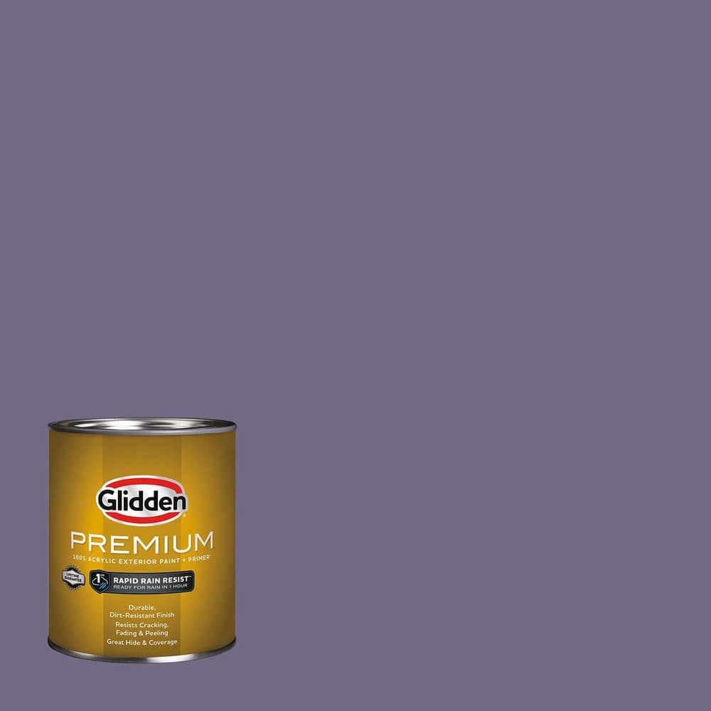 Glidden Premium 1 qt. PPG1174-6 Purple Rain Flat Exterior Paint