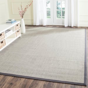 Natural Fiber Marble/Gray 10 ft. x 14 ft. Border Area Rug